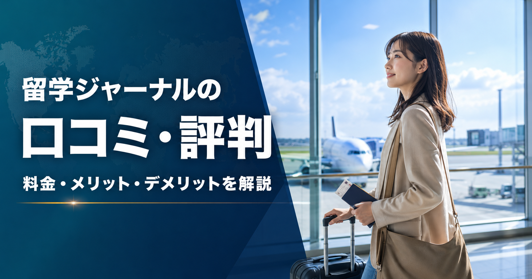 留学ジャーナルの口コミ・評判、料金、メリット・デメリットを解説する記事のアイキャッチ画像