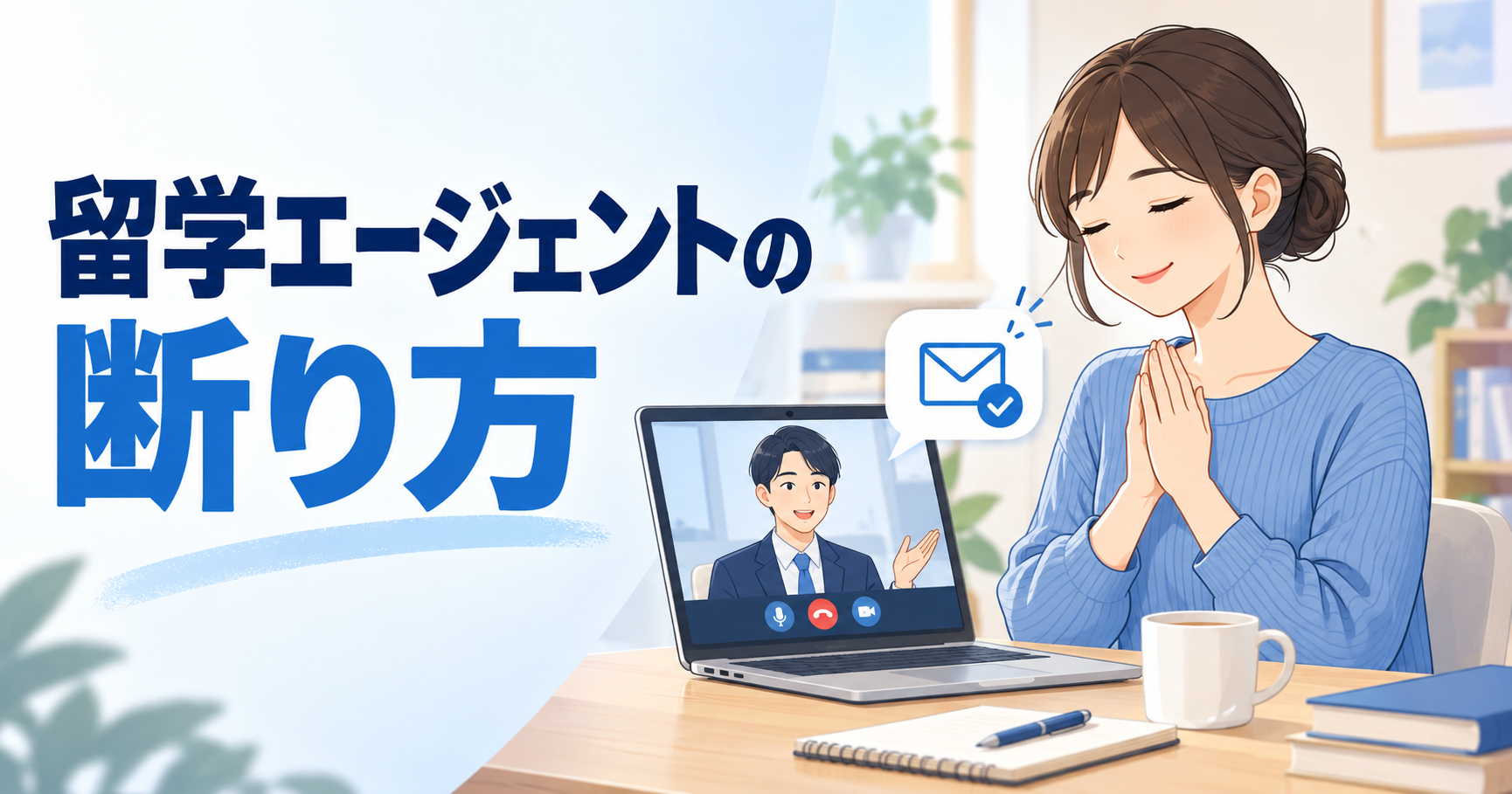 留学エージェントの断り方を解説するアイキャッチ画像