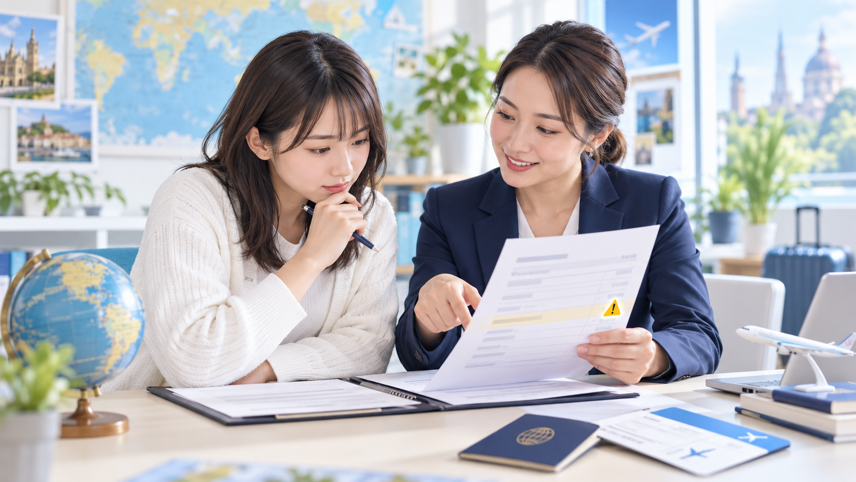 留学エージェントの契約書と見積もりを確認する留学希望者